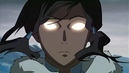 Korra en el estado avatar