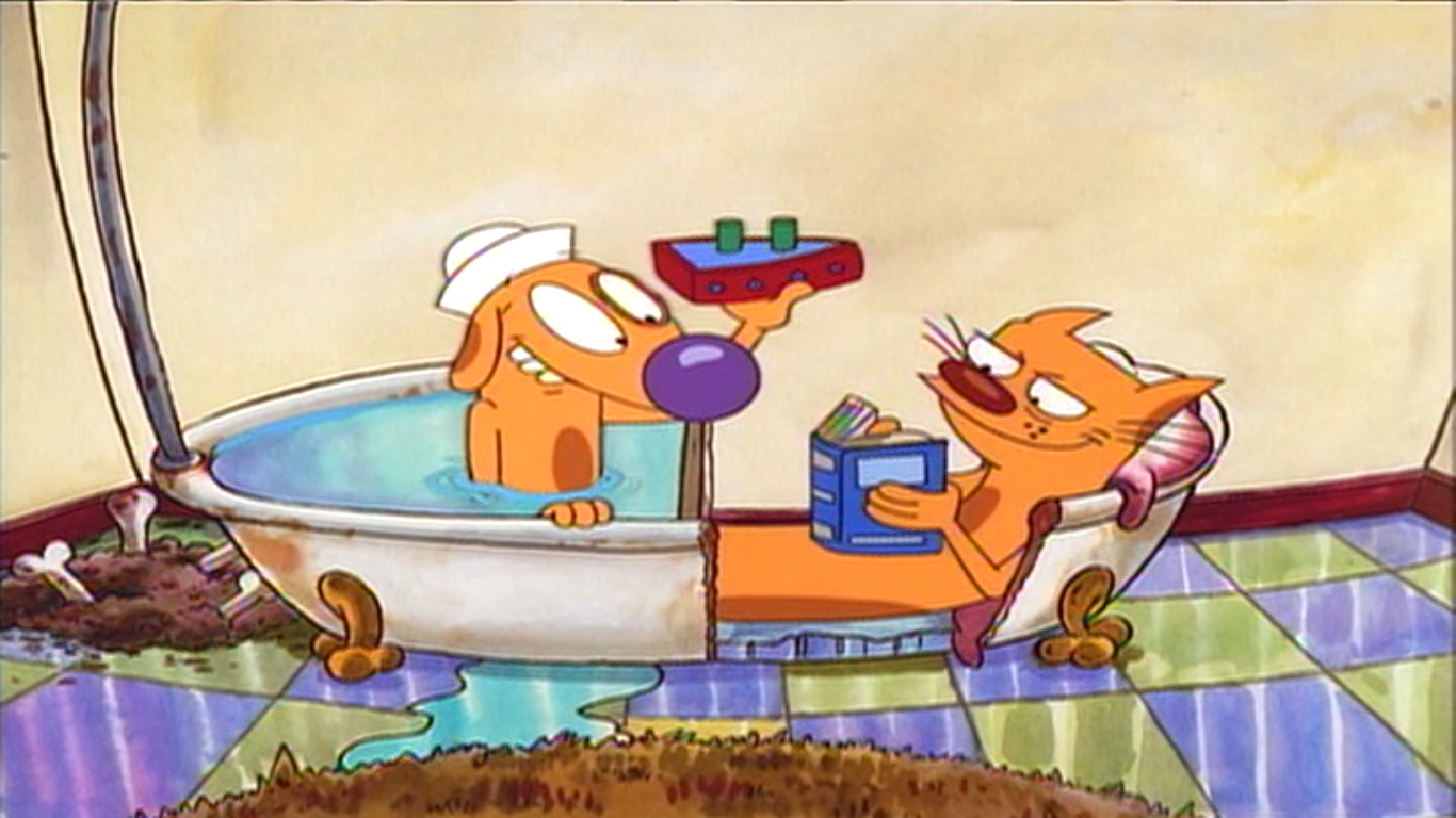 Catdog's bath time